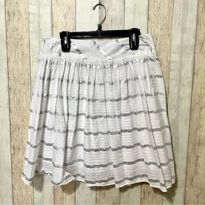 LOFT Metallic Striped A-Line Skirt